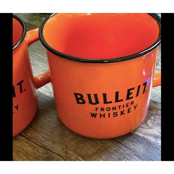 Bulleit Frontier Whiskey Orange Enamel Camp Mug Set - Picture 4 of 4